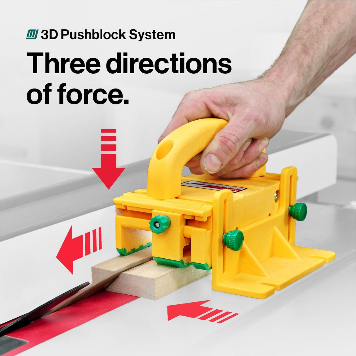 MICROJIG GRR-RIPPER GR-100 3D Table Saw Pushblock, Yellow