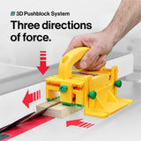 MICROJIG GRR-RIPPER GR-100 3D Table Saw Pushblock, Yellow