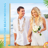 Ecation 12 Pieces Shell Leis Bulk, Natural Sea Shell Hawaiian Necklaces