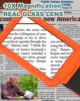 10X Magnifying Glass with Light and Stand, Rechargeable Folding Handheld Real Glass Magnifier, 3 Color Modes Dimmable Lighted Page Magnifier for Reading Small Prints, Seniors with Macular Degeneration