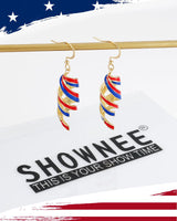 shownee Gold Dangle Patriotic Earrings for Women American Flag Red White Blue Earrings 250th Anniversary USA Merchandise 4th of july Independence Day Gifts