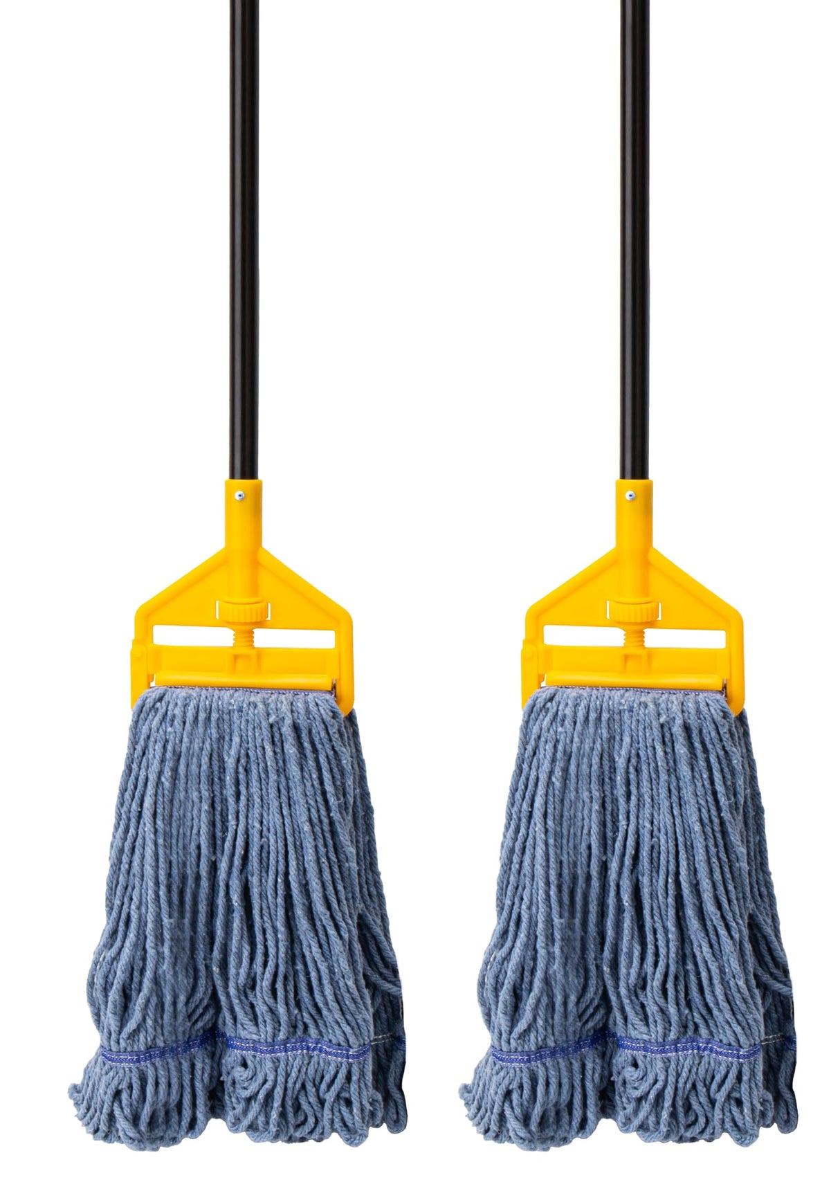 KeFanta 2 Pack Commercial Mop Heavy Duty Industrial Mops,60 inch Long Handle with Looped-End String Cotton Wet mop Head Replacement for House,Kitchen,Laminate,Tile,Vinyl,Hardwood Floor Cleaning(Blue)