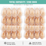SINLUCESCE 100 Packs Egg Cartons Cheap Bulk，Plastic for 12 Eggs, Clear Egg Cartons 3 * 4 Grids，Perfect for Refrigerator Chicken Farm Markets Commercial Business Market Display