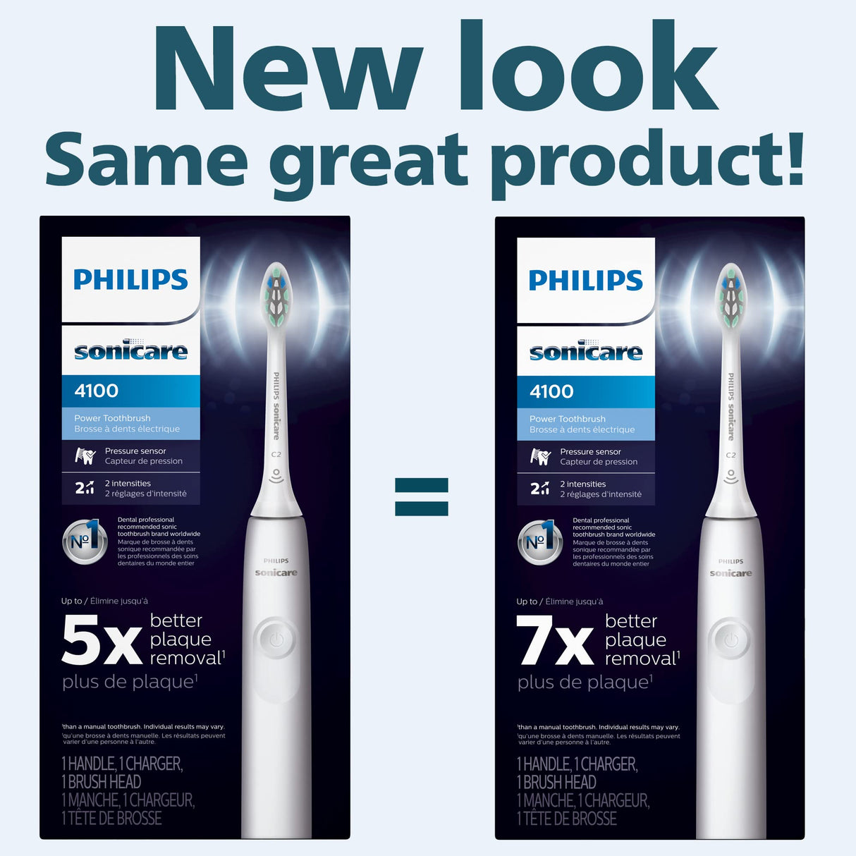 Philips Sonicare 4100 Rechargeable Electric Toothbrush, Advanced Plaque Removal, Pressure Sensor, Includes Brush Head Case, White BD5002AZ