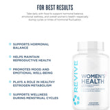 Revive MD Hormone Balance for Women - Hormone Support with Myo-Inositol, Chaste Berry, DIM, Vitamin C & E and Evening Primrose Oil - Women's Health Supplements for Hormonal Balancing - 180 Capsules