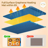 Food Warming Mat with Protective Table Mat, Graphene Fast Full-Surface Heating Mat, Electric Warming Tray with 6 Temperature and 6HoursTimer, Portable Rollable Food Warmer Perfect For Parties Buffet