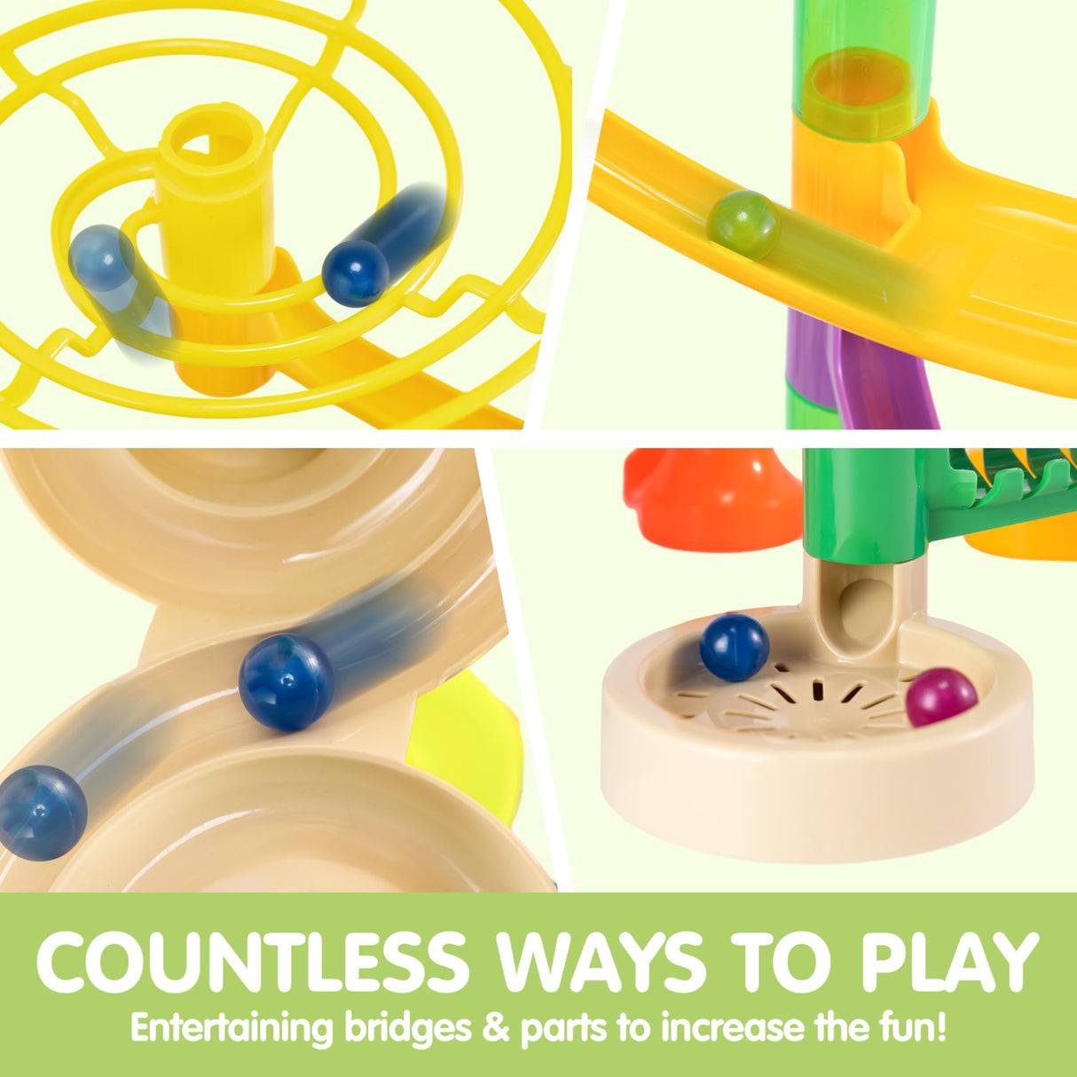 JOYIN 236Pcs Glowing Marble Run with Motorized Elevator- Construction Building Blocks Toys with 30 Glow in The Dark Plastic Marbles, STEM Toy for Boys and Girls Gift for Christmas