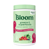 Bloom Nutrition Superfood Greens Powder, Digestive Enzymes with Probiotics and Prebiotics, Gut Health, Bloating Relief for Women, Chlorella, Green Juice Mix with Beet Root, 25 SVG, Spiced Cranberry