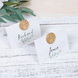 UNIQOOO Wax Seal Stickers - 3D Magnolia Wedding Invitation Envelope Botanical Seal Stickers, 100 Pcs Self-Adhesive Light Gold Stickers, Perfect for Invitations, Christmas, Gift Wrapping, Parties