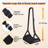 KNTNK Airplane Foot Hammock, Wide Airplane Foot Rest with Bamboo Board Support, Portable Travel Footrest Essentials, Adjustable Foot Hammock for Long Flight, Foldable & Compact for Easy Storage