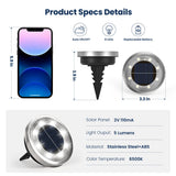 SOLPEX 10 Pack Solar Ground Lights Outdoor Waterproof, Solar Powered Pathway Lights, Landscape Lighting for Garden Walkway Driveway Backyard Decor (Cool White)