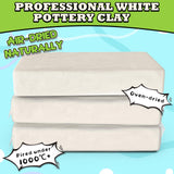 Premium Air Dry Clay for Kids - Natural Pottery Modeling Clay, 3.3lbs Arts & Crafts Supplies for School Classrooms, Kids Toy Gift for Christmas, White