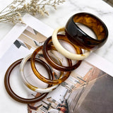 FIRSAUKI Chunky Resin Acrylic Bangle Bracelets for Women