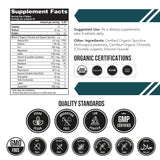 Organic Spirulina & Chlorella Tablets – 4 Organic Certifications, Raw, Non-Irradiated – 50/50 Blue Green Algae Blend – Antioxidant Content Equal to 5 Servings of Vegetables (120 Tablets)
