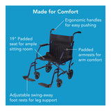 Carex Transport Wheelchair With 19 inch Seat, Folding Transport Chair with Foot Rests, Foldable Lightweight Wheelchair Foldable for Storage and Travel