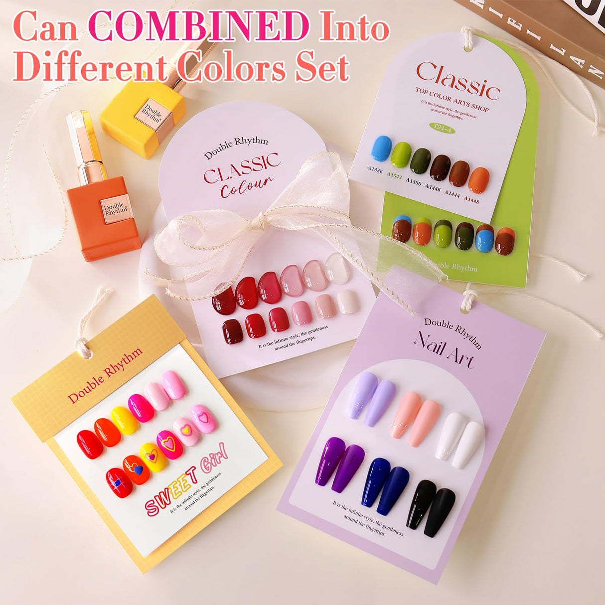 Double Rhythm 28Pcs 0.5Oz Gel Nail Polish Set Same Color Same Bottle Soak Off Gel Polish Kit Nail Art Manicure Salon DIY at Home for Women (Red Pink Collection-T24-4)