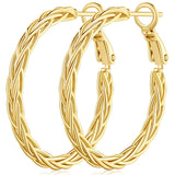 Amoxos Gold Earrings for Women 14K Gold Hoop Earrings for Women
