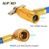 Aupoko R134A AC Refrigerant Recharge Hose Kit, Auto Air Conditioning Kit, R12 to R134A Low Pressure Retrofit Valve with Dust Cap, Oil Detection Cottons for AC Air Conditioning Refrigerant System