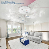 Combination Smoke and Carbon Monoxide Detector Alarm, Beeps Warning Smoke and CO Alarms for Basements Travel Home Office House Bedroom Living Room Car, Battery Operated,Comply with UL 217/2034, 1-Pack