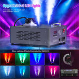 2000W Professional Fog Machine Dual Nozzle with 16 RGB LED, DMX Control Adjustable Smoke Direction, 2.5L Tank LCD Display 30000CFM for Halloween Christmas Stage DJ Party Club Events