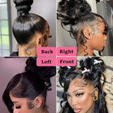 Kloiynj 360 Lace Front Wig Human Hair - 220% Density Body Wave HD Brazilian Virgin Full Lace Wig for Women - 28 Inch Pre-Plucked With Baby Hair - Natural Color