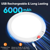 Rechargeable Motion Sensor Ceiling Light with Remote, Battery Operated Closet Light No Wiring, Wireless LED Shower Lights, 3 Colors Dimmable Indoor Overhead Lamp for Closet Shower Pantry Shed Hallway