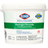 Clorox Healthcare Cleaner Disinfectant Hydrogen Peroxide Wipes, Go-To Bleach Free Disinfecting Wipes, Designed for Hospitals and Clinics, 12" x 11", 185 ct.