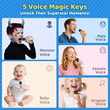 Jeefu Karaoke Machine for Kids, Toys for 3-12 Years Old Girls Gifts, Kids Karaoke Microphone Machine Toy, Best Fun Christmas Birthday Gifts for 5 6 7 8 9 10 11 Years Teens Girl Boys Beige 2 Mic