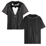 Disney Nightmare Before Christmas Jack Skellington Costume Suit T-Shirt(LG, Front/Back) Black