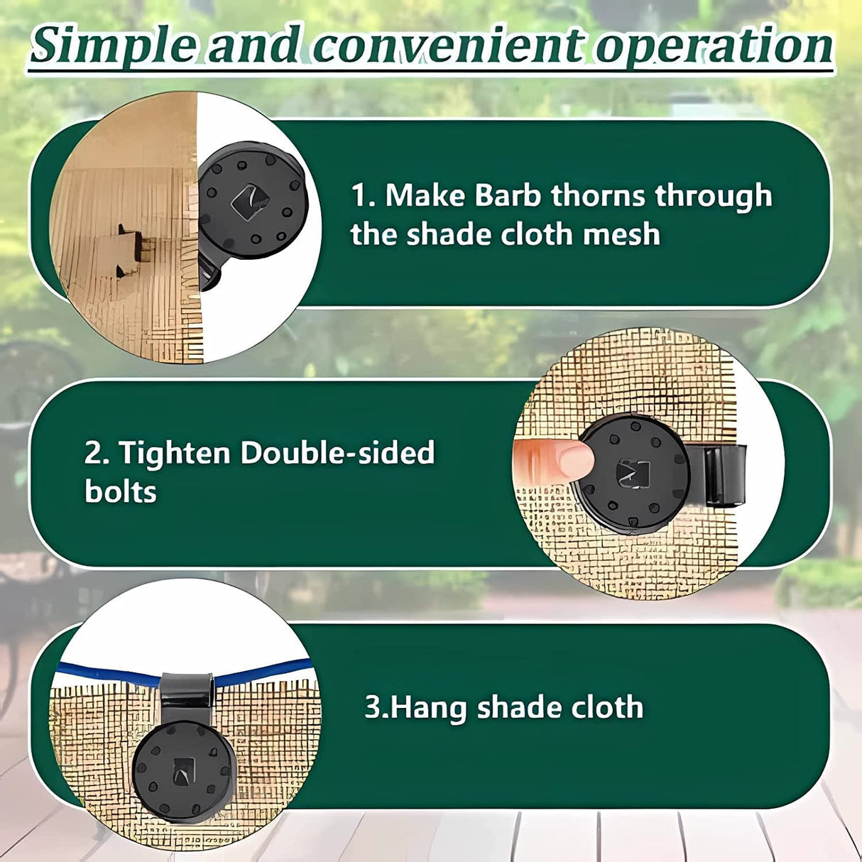 JOYSAND 100 Pack Shade Cloth Clips, Sun Shade Net Clip, Fabric Clips, Round Plastic Heavy Duty Lock Grip for Anti Bird Netting, Gardening & Windproof Awning Clamp
