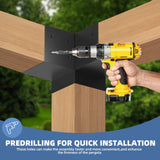 TOCRETOARE Pergola Kit, 4 Pack Woodworks Pergola Brackets 6" x 6" (Actual: 5.5x5.5 Inch), 3-Way Right Angle Corner Brackets, Powder-Coated Pergola Hardware, for Lumber Pergola Gazebo