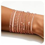 XIANNVXI 10pc Rose Gold Bracelets for Women