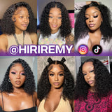 HIRIREMY Deep Wave BOB Wig Human Hair 13x4 HD Curly BOB Lace Front Wigs Human Hair Pre Plucked Wear And Go Glueless Short Curly Frontal BOB Wigs For Black Women Wet And Wavy 14 Inch