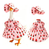 Summer Porch Goose Outfit for 23'' Cement Statue Goose, Strawberry Porch Goose Clothes Skirt Costume for Summer Outdoor Yard Lawn Patio Decor