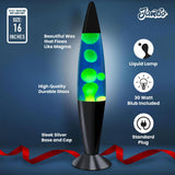 JAMBO 16" Beautiful Lamp- Blue with Yellow/Green Wax, Relaxing Liquid Lamp for Living Room Office Bedroom Adults Teens Kids, Magma Light, Night Light Nightlight, Home Decor
