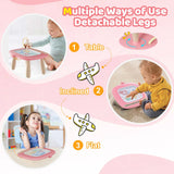 Kikidex Magnetic Drawing Board, Toddler Girl Toys for 1-3 Year Old, Doodle Board Pad Learning and Educational Toys for 1 2 3 Year Old Kids Birthday Gift (Soft Pink)
