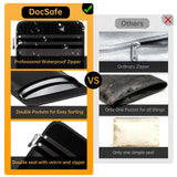 DocSafe Fireproof Document Bag (5200℉) with Fireproof Organizer Travel Case,Heat Insulated Fire＆Water Resistant 8 Layers Safe Money Bag Storage for Important Documents,Cash,Power Bank,Valuables,Black