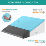 Bedluxe Bed Wedge Pillow for Sleeping, 8 Inch Memory Foam Wedge Pillow Post Surgery, Triangle Pillows Wedge, Elevated Support Pillows for Sleeping, Acid Reflux & Snoring - Removable Washable Cover