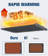 Food Warming Mat, Rapid Heating Electric Warming Tray with 9 Temp Setting and 6 Hours Timer, Foldable Warming Mat for Food, Portable Food Warmers for Parties Buffet, Gray