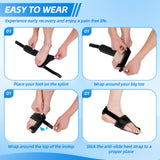 Chonario Big Toe Splint for Broken Toe, Fracture Big Toe Protectors Support for Sprains, Arthritis, Turf Toe, Women & Men, Big Toe Brace with 2 Detachable Metal Plates - Right