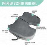 Cushy Tushy Premium Foldable Travel Seat Cushion - for Relief of Lower Back, Sciatic, Butt and Tailbone Pain - for Home & Office Use, Perfect for Travel or Driving - Coccyx Seat Cushion