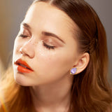 Hicarer 12 Pairs Clip on Earrings for Women Girls, Non-pierced Rhinestone Stud Earrings, Colorful Trendy Iridescent Fake Crystal Earring Clips Set for Birthday Party Wedding Daily Jewelry Gift
