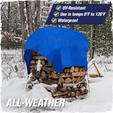RUGGED RHINO Heavy Duty Waterproof Tarp, 15x15, 2 Pack, UV and Tear Resistant Cover with Reinforced Grommets and Corners, Outdoor Multipurpose Tarps for Camping, Patio, Garden, Car & Roof, 5 Mil, Blue