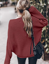 Christmas Long Sleeve Sweater for Women Casual Oversized Mock Neck Knitted Jumper Tops