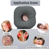 Wuronsa Ear Piercing Pillow for Side Sleepers, Pillow with an Ear Hole for CNH and Ear Pain Ear Inflammation Pressure Sores, O-Shaped Side Sleeping Pillow, Ear Guard Pillow (Dark Gray)