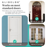 2 Pack – GlideLok Child Safety Door Top Lock | for Interior & Exterior Doors | Lock & Unlock from Both Sides | Stop Kids, Pets, Dogs & Cats from Opening Doors