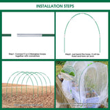 Hoyejyou 72Pcs Garden Hoops for Raised Beds Wide, 12 Sets of 8Ft Greenhouse Hoops Grow Tunnel, Rust-Free Fiberglass Hoops Frame for Row Cover Netting Shade Cloth DIY Garden Stakes Supplies