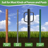 T Post Driver 12 LB, Fence Post Driver with Handles, Heavy Duty Metal Post Pounder for Wooden Posts U-Channels, 17 inch Steel Pile Driver for Farm Garden Orchard, Easy Use Fence Post Digger