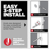 Kwikset Maven Front Door Lock Handle and Deadbolt Set, Entry Handleset Round Exterior with Interior Door Knob, Secure Locking Deadbolt, Matte Black, with Microban Protection