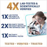 Dr. Berg Maximum Strength 4-in-1 Chelated Magnesium Glycinate with Clean, Potent & Pure Ingredients | 4X Lab-Tested & Verified | USA Formulated Magnesium Supplement Capsules | 150 Capsules